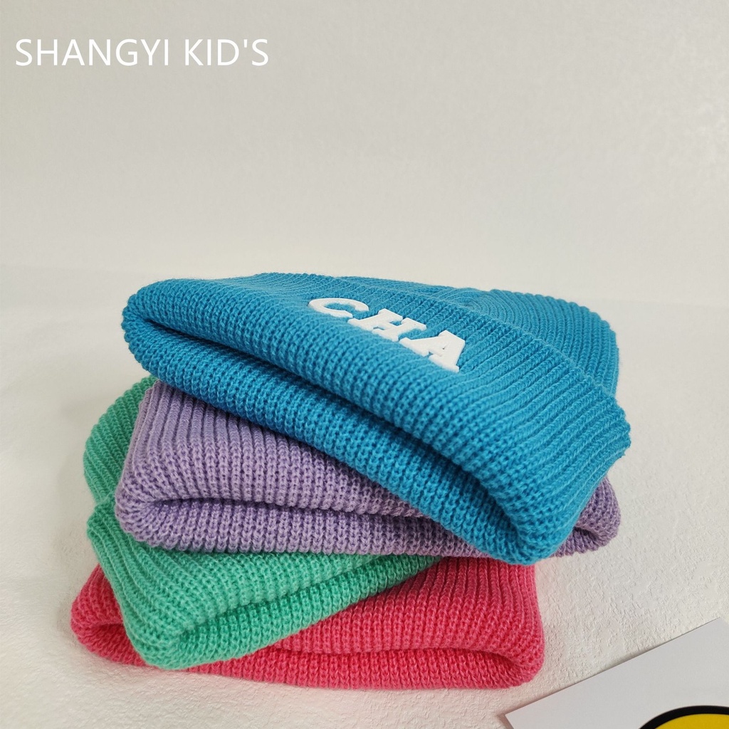 Mũ Len In Chữ Phong Cách Hàn Quốc Xinh Xắn Cho Bé