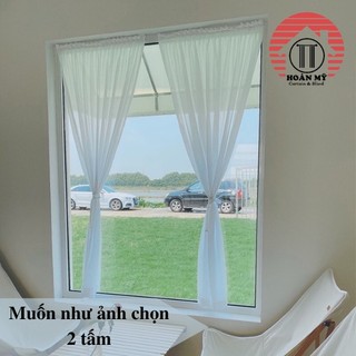 Rèm voan trắng dán tường đẹp.