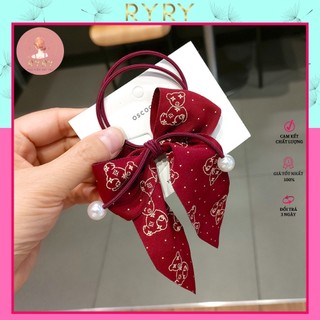 Dây Cột Tóc Đính Nơ Đơn Giản Cho Nữ