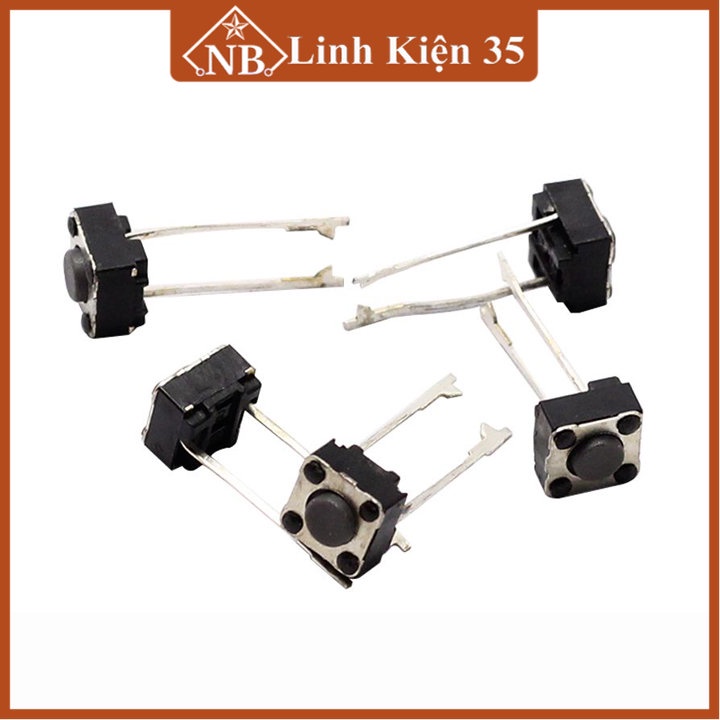 1 chiếc nút nhấn 2 chân vuông, màu đen 6x6x5mm