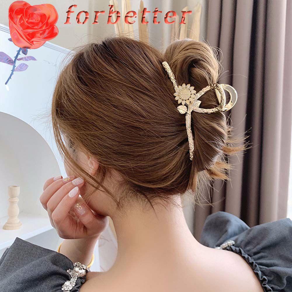 Kẹp gắp tóc kim loại hình hoa hướng dương phong cách Hàn Quốc nữ tính thanh lịch