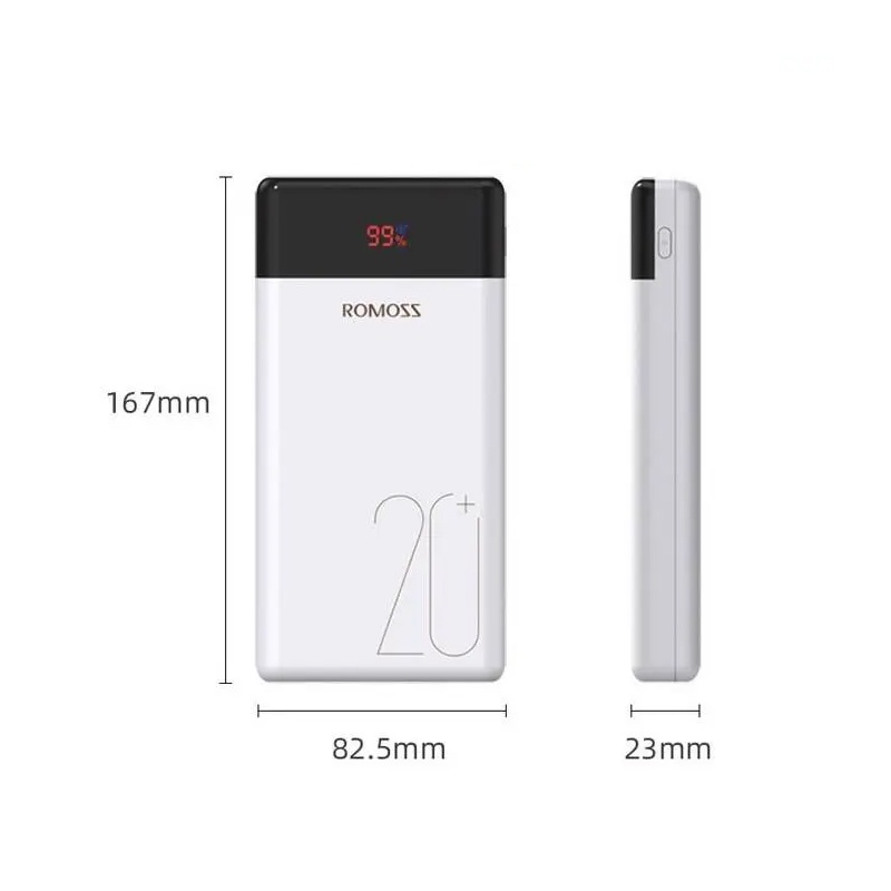 Pin dự phòng sạc nhanh Romoss LT20 Pro dung lượng 20000mAh - hỗ trợ QC 18W và PD 18W