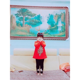 Áo dạ nhung dáng dài cho bé gái
