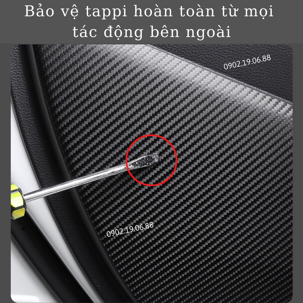 Miếng dán chống xước cửa xe hơi da Carbon Air Fiber cho xe Toyota Veloz