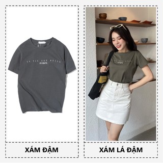 Áo thun nữ form regular fit L.I.B MIRABOZZI MTSG0015