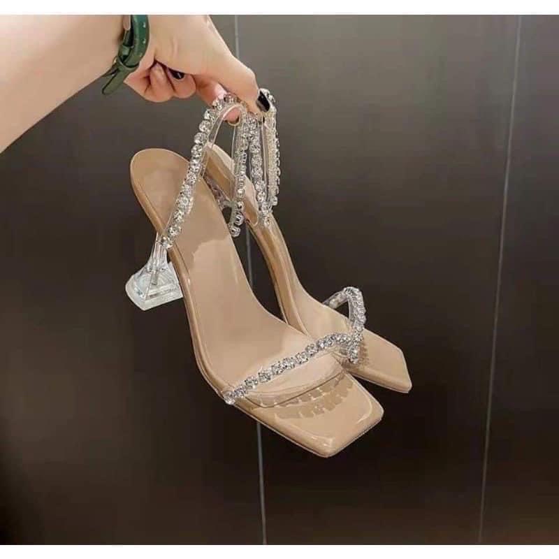 [CÓ SẴN] Cao gót đính đá lấp lánh 7 phân