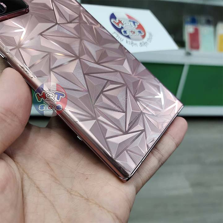 Miếng dán mặt lưng 3D vân kim cương cho Samsung Note 20 Ultra  trong suốt