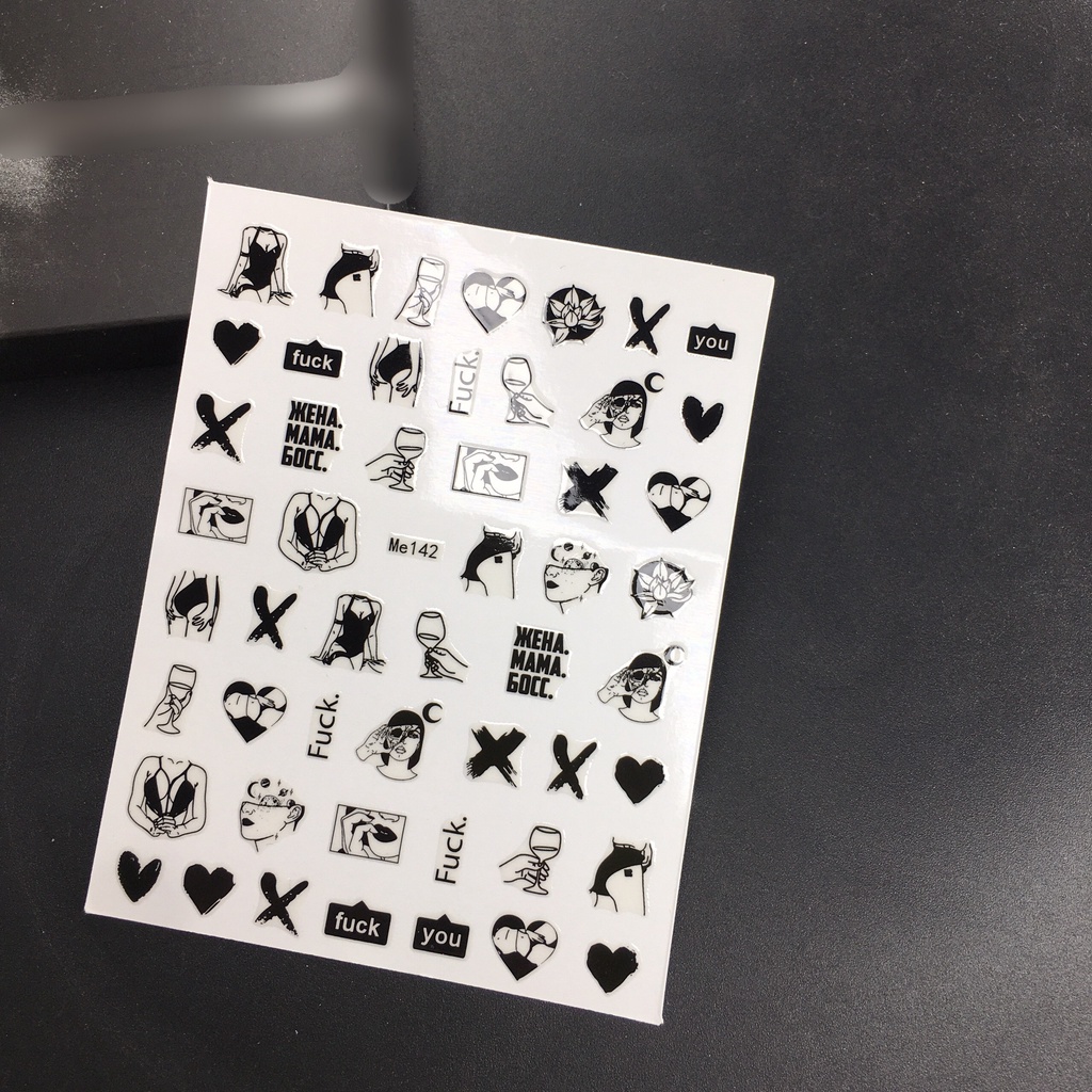 Sticker trang trí nail họa tiết sexy - CA -ME -F