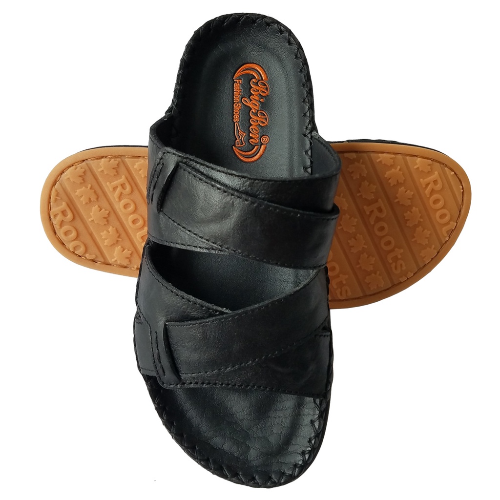 Dép Nam Quai Chéo BIGGBEN Da Bò Thật Cao Cấp HKD629