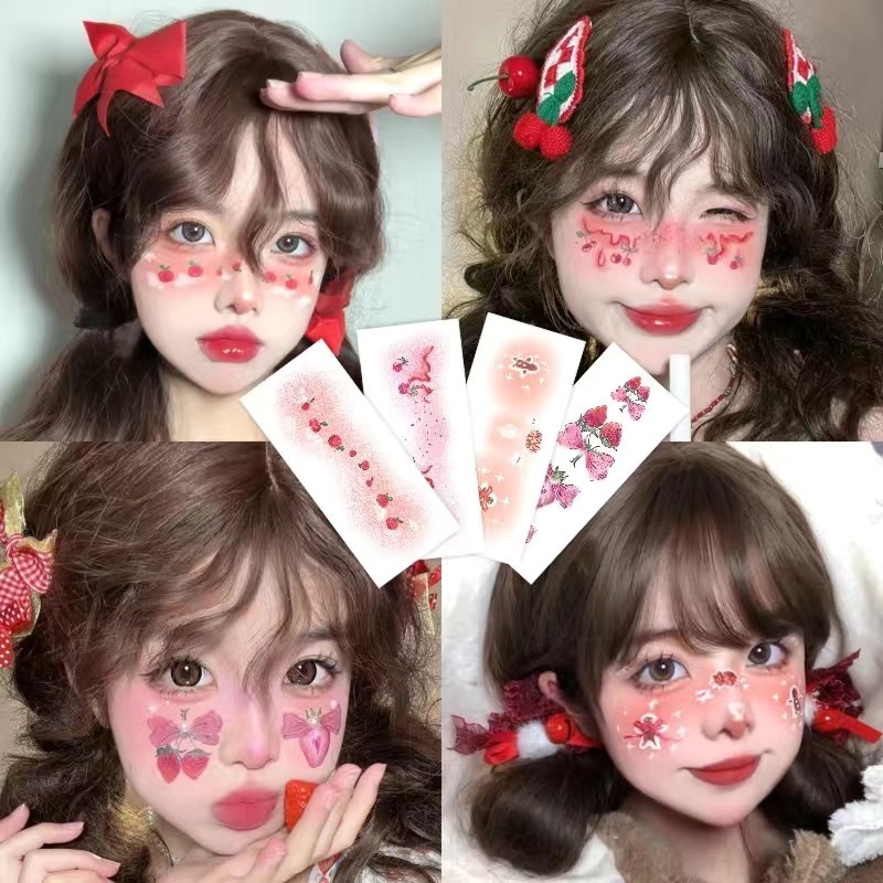 Set 10 Hình Xăm Dán Mặt Noel Cute Hoá Trang Giáng Sinh Diamondcloset Sẵn