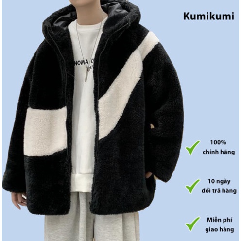 Áo Khoác Lông Form To Rộng Như Hình Mặc Vào Thì Đẹp Mê Luôn 2 Màu Đen, Trắng