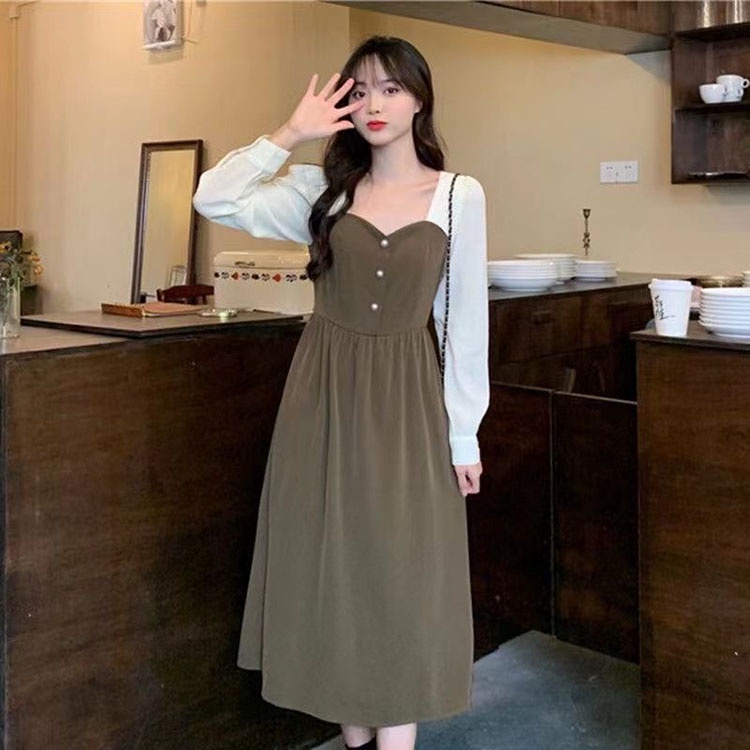 IELGY IELGY Đầm Dài Tay plus size Phong Cách Pháp Ngọt Ngào Cho Nữ