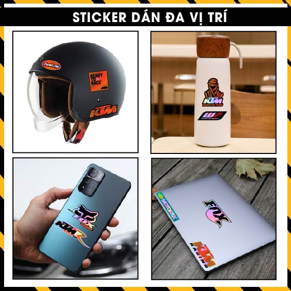 Set Sticker KTM Racing 1 Đổi Màu Dán Xe Máy Mũ Bảo Hiểm Điện Thoại Laptop ... | Tem Decal Hình Dán Motorex Foxx Cực Chất