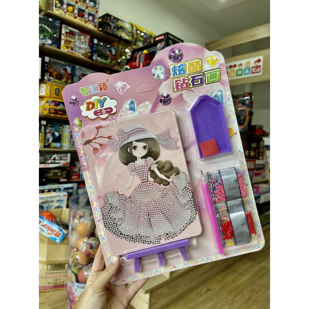 Set tranh đính đá mini nhỏ cho bé, tranh đá tự đính tự làm hình công chúa đẹp mắt dạng sticker💖💖