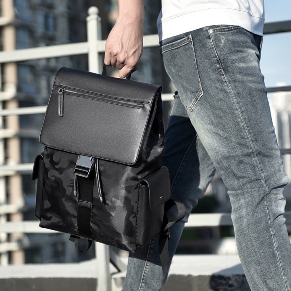 Balo Da DETOLO đựng laptop 14 15,6" công sở phong cách sang trọng