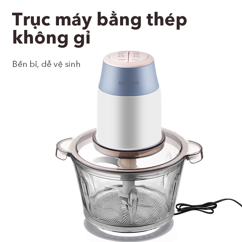 Máy xay đa năng SAMONO SW069 - Máy xay thịt cá và rau củ quả dung tích 1.8L công suất 350W - Bảo hành 12 tháng