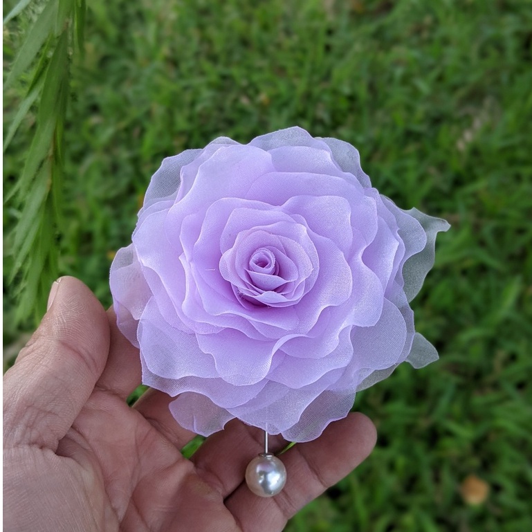 Hoa cài áo váy handmade vải voan cao cấp