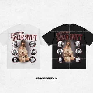 Áo Thun Taylor Swift Reputation Album Tay Lỡ Unisex - Đen/Trắng Cổ Tròn | Blackwork