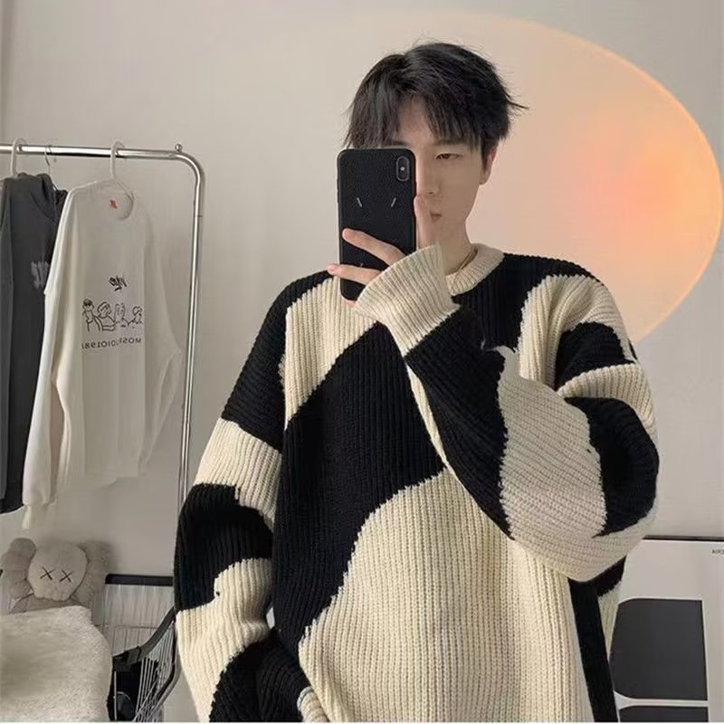 Áo Sweater Dệt Kim Tay Dài Kiểu Retro Nhật Bản Thời Trang Thu Đông 2022 Cho Nam