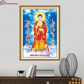 Tranh đính đá phật a di đà 72cm x 50cm