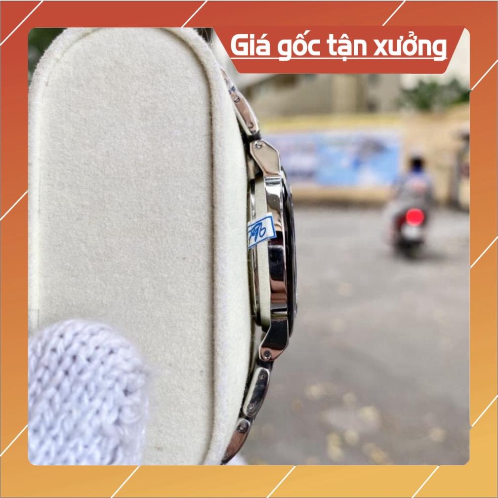 Đồng Hồ Nam Nữ RAD0 Sapphire L033 Viền Đá Đen, Dây Thép Đá Đen Máy Pin Nhật