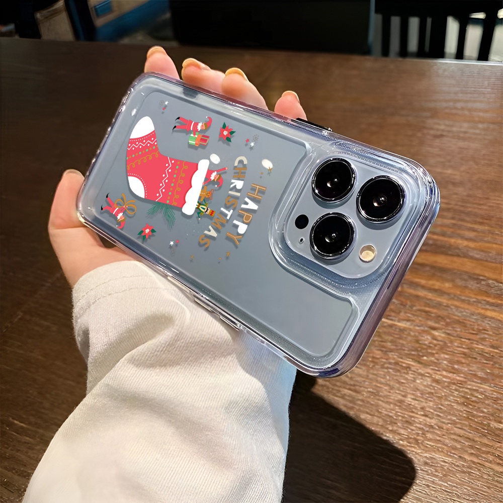 Ốp Điện Thoại Trong Suốt Hình Vớ Giáng Sinh Cho iphone 14ProMax 13 11 12 7Plus X XR XS Max 8 7