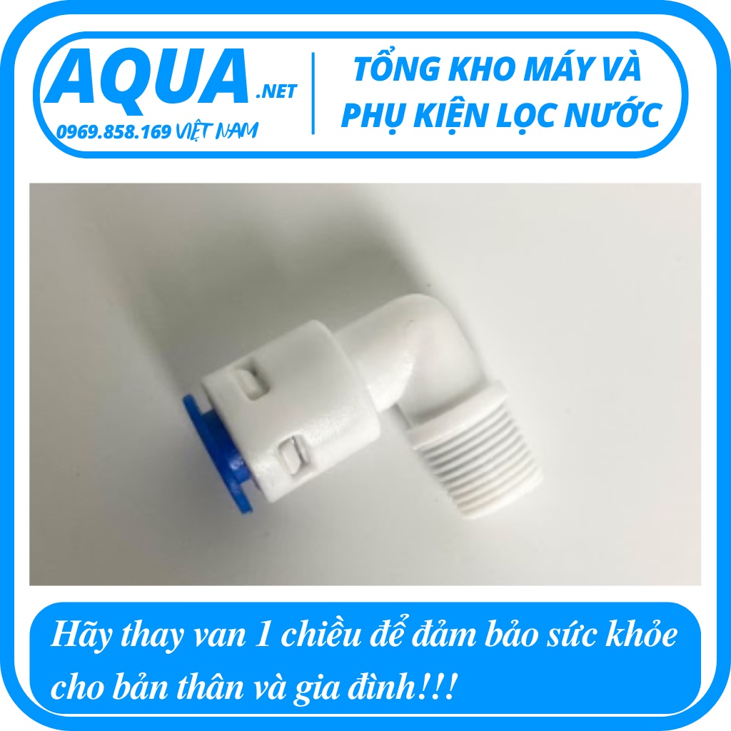 Van 1 chiều, van co vuông của máy RO 1 đầu ren 10-1 đầu dây 6