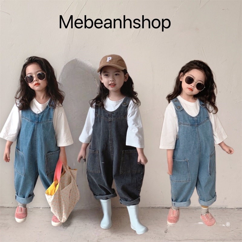 mebeanhshop-YEMJEAN-Yếm jean thụng bé gái siêu dễ thương từ 10-25kg