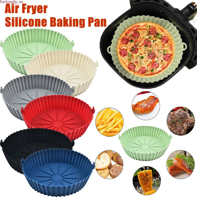 【Ready Stock】 Nồi Chiên Không Dầu Air Fryer Nồi Silicone Không Nồi Chiên Lò Khay Nướng Cho Bánh Pizza Gà Nồi Chiên Không Dầu Air Fryer Phụ Kiện Vòng Chảo có Thể Tái Sử Dụng Thảm
