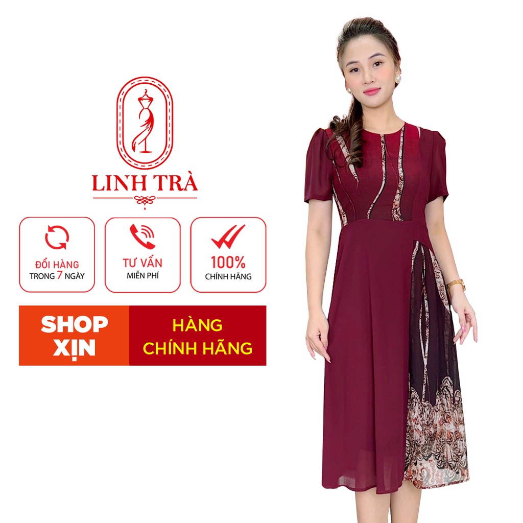 (TM 938) Bigsize Màu Sắc Trẻ Trung Tươi Sáng Họa Tiết Sang Trọng Đi Làm Đi Tiệc Cho Mẹ U50