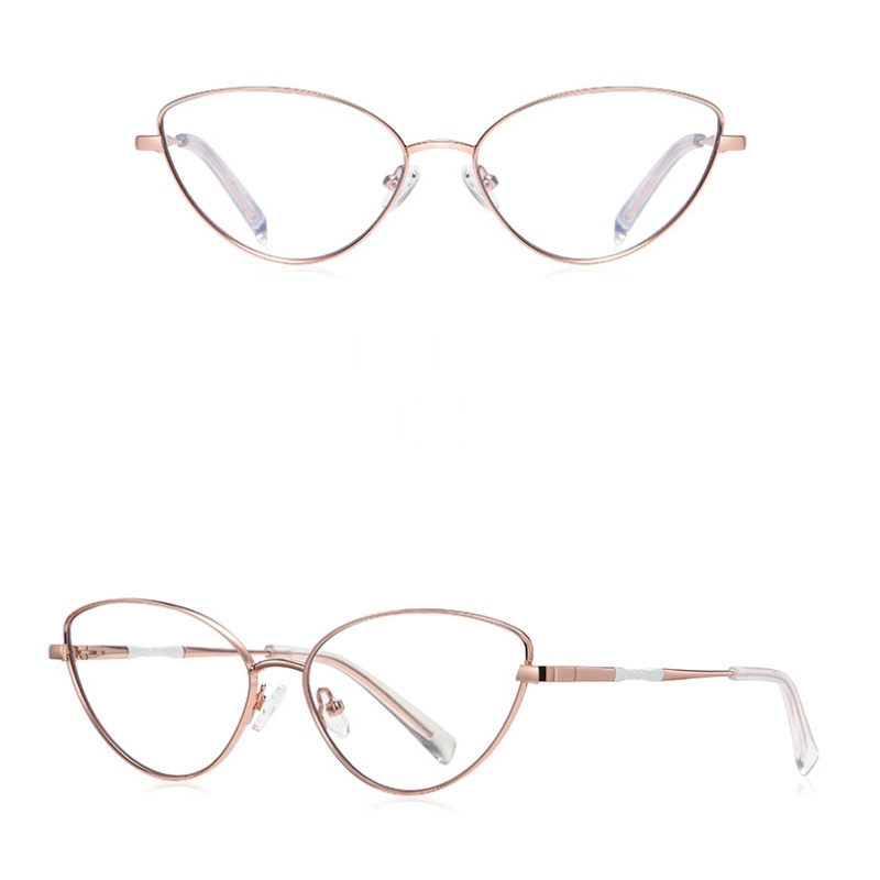 Kính Mát Mắt Mèo Gọng Kim Loại Nhỏ Chống Ánh Sáng Xanh Thời Trang Phương Tây Cho Nữ