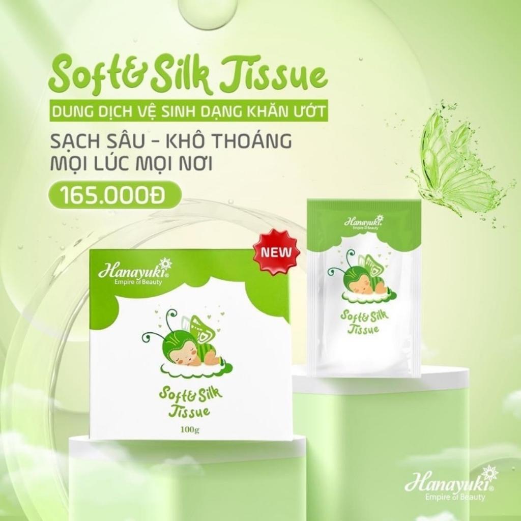 Khăn Giấy Ướt Vệ Sinh Phụ Khoa Soft Silk Tissue, Giấy Vệ Sinh Phụ Khoa Hanayuki Chính Hãng 20 Miếng