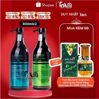 Dầu Cặp Gội Xả Cao Cấp Kafen Hoàn Hình 800ml( 1 Gội + 1 Xả ) - Chính Hãng