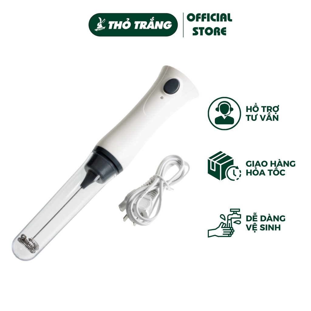 Máy tạo bọt cafe, máy đánh trứng mini cầm tay Foamer có dây sạc điện