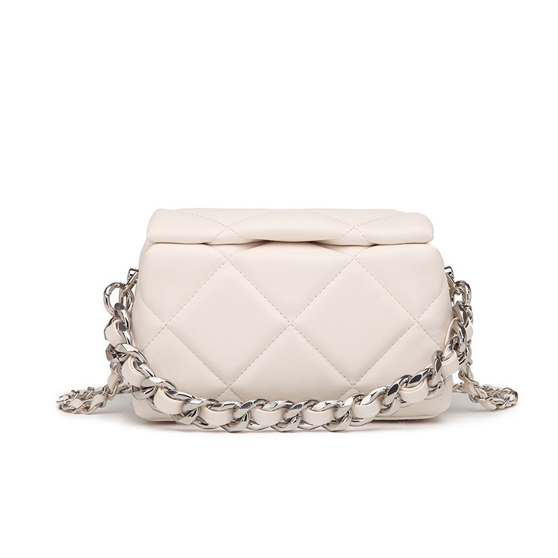 Túi Đeo Chéo Hình Vuông Cỡ Nhỏ Phối Dây Đeo Sợi Xích Thời Trang Cho Nữ