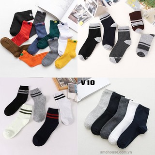 Combo 10 đôi tất, vớ thun cotton nhiều mẫu