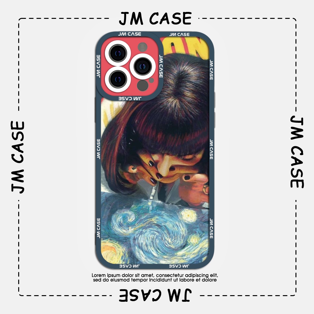 Ốp lưng iphone cạnh vuông JMCase Starry Night Retro Art 6plus/6s/6splus/7/7plus/8/8plus/x/xs/11/12/pro/max/plus/promax