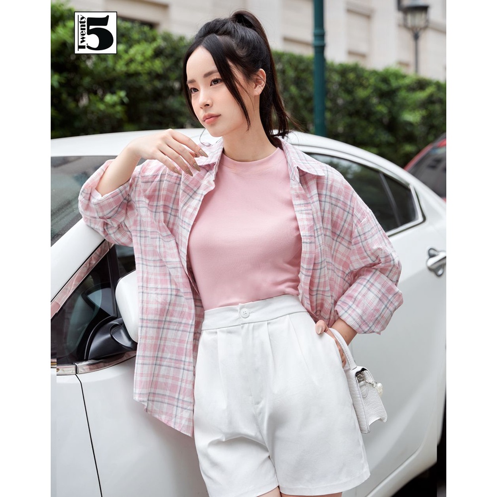 Quần short nữ chất kaki ống rộng đứng fomr túi chéo Twentyfive N633