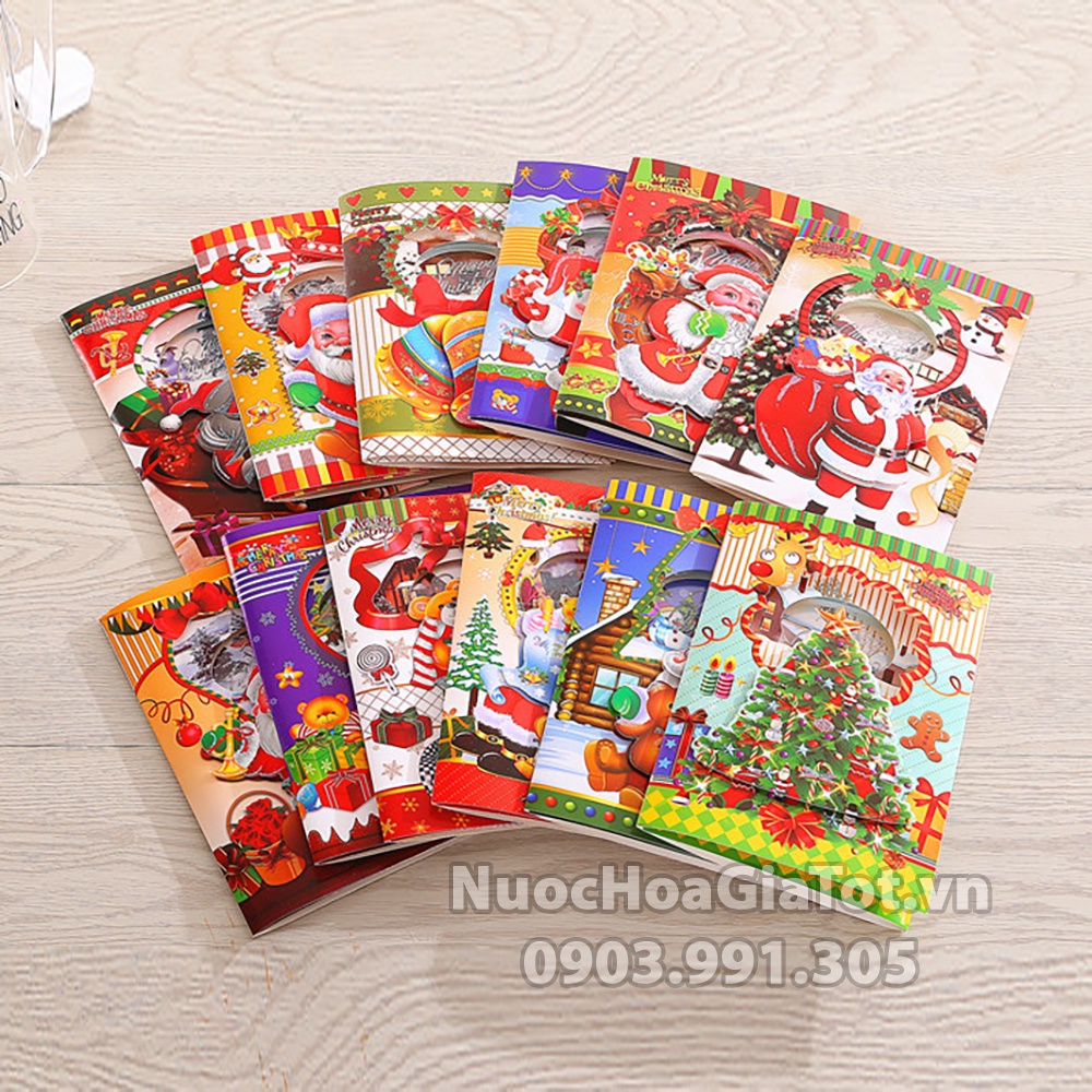 Thiệp nhạc đèn giáng sinh noel đẹp quà tặng ý nghĩa sáng tạo trẻ em người lớn nam nữ trai gái