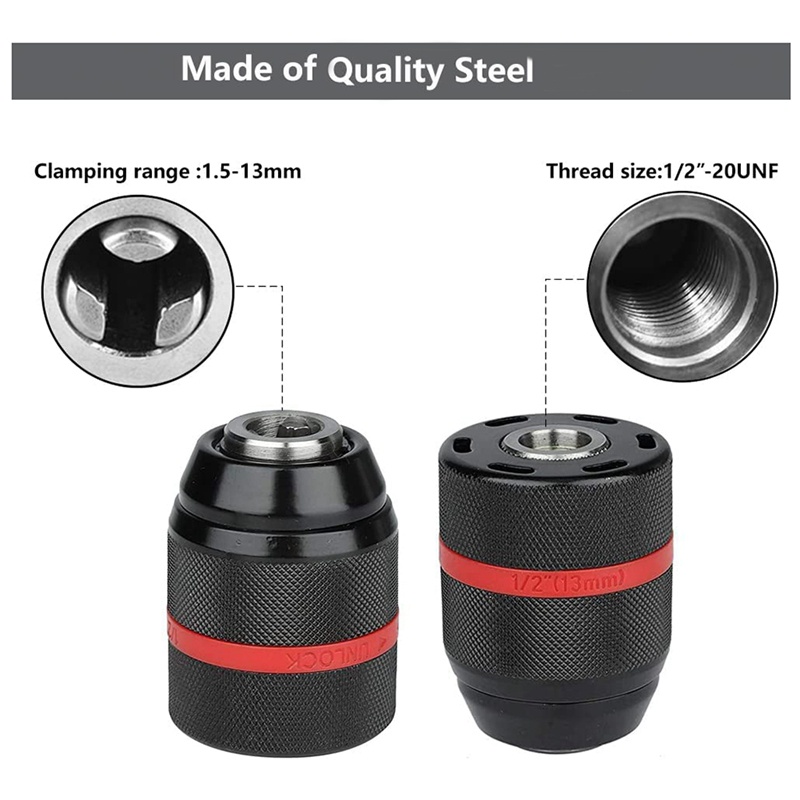 Set 4 Đầu Kẹp Mũi Khoan Lục Giác 1 / 2-20UNF 1.5-13mm