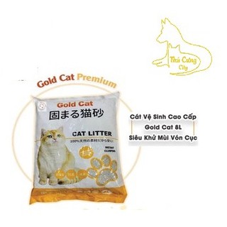 [ phụ kiện ] Cát vệ sinh cho mèo Gold Cat 8L siêu khử mùi vón cục | Cát Nhật Cao Cấp