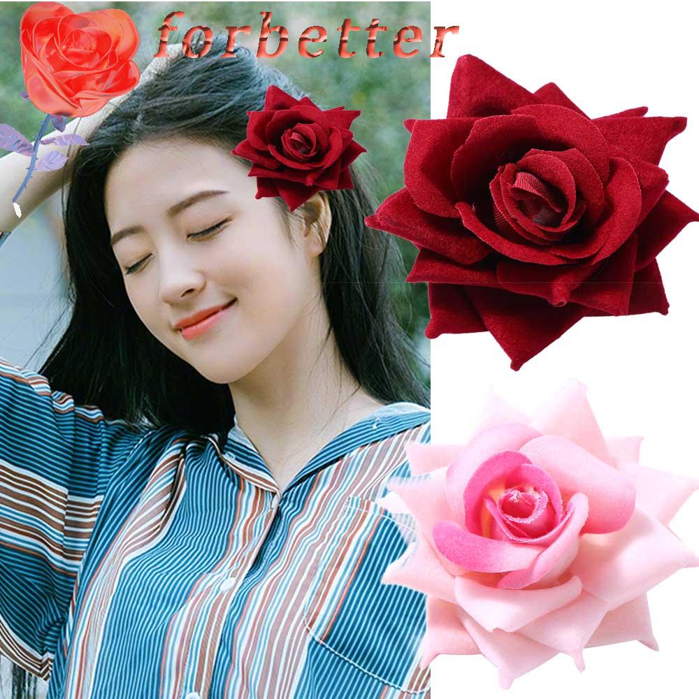 Kẹp tóc hình hoa cỡ lớn nhiều màu phong cách Hàn Quốc thanh lịch cho nữ