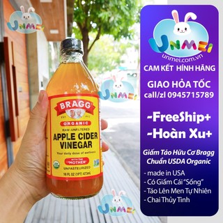 Giấm táo hữu cơ Bragg 473ml - Raw Apple Cider Vinegar