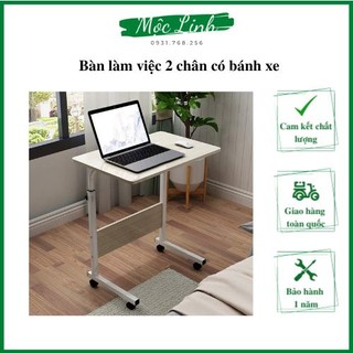 Bàn làm việc chữ L có bánh xe 80x40 - Bàn học - Bàn để latop