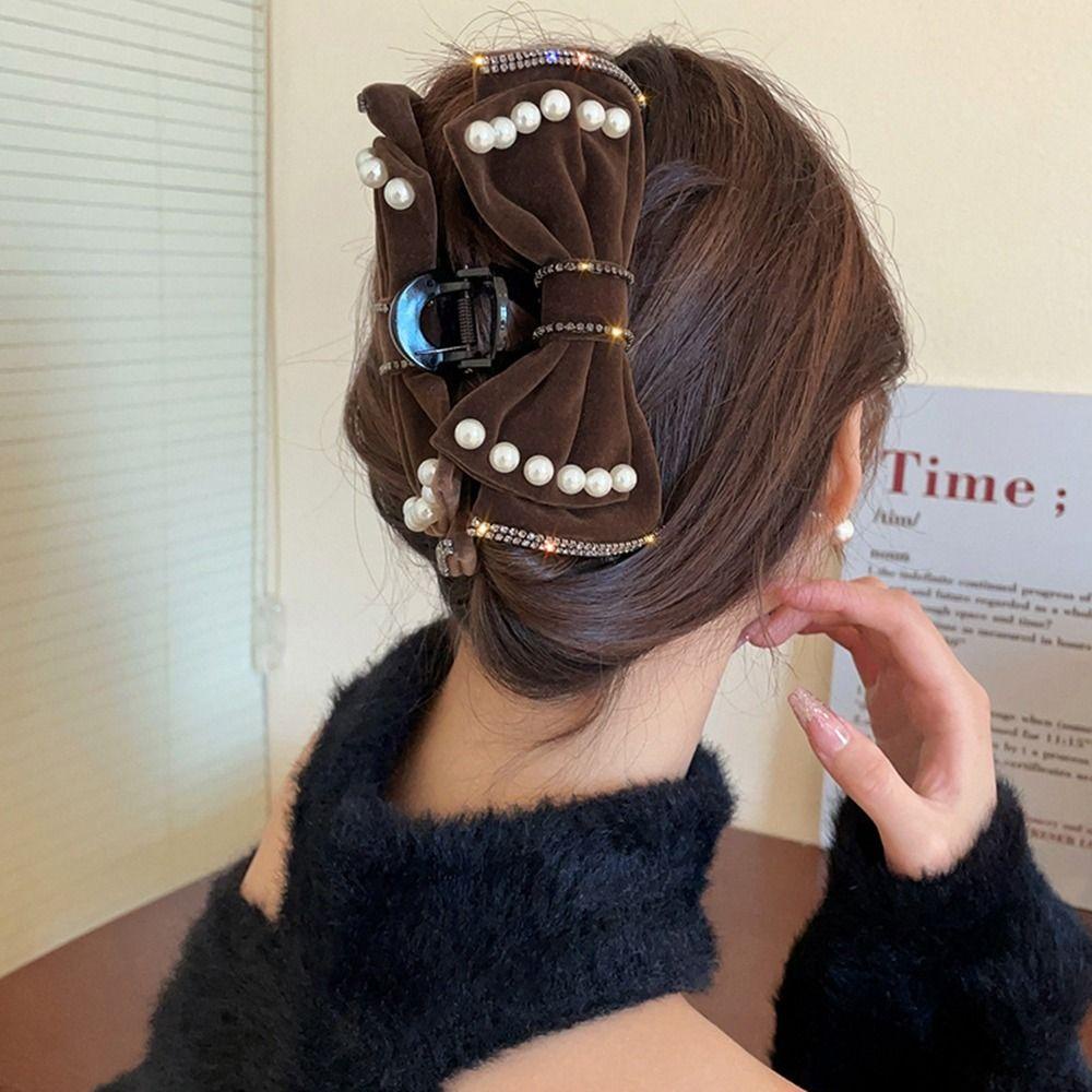 Kẹp Tóc Hình Nơ Bằng Nhung Đen Ngọt Ngào Sáng Tạo|Kẹp Tóc Cỡ Lớn Tiện Dụng Cho Nữ