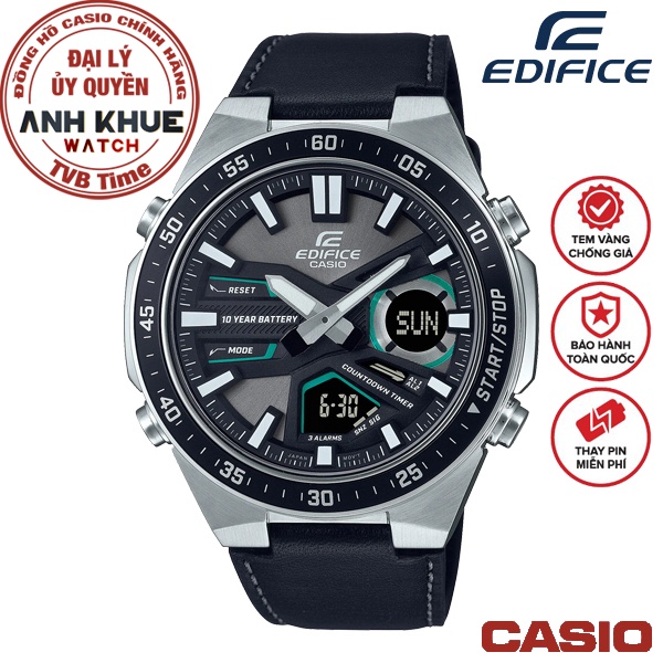 Đồng hồ nam dây da Casio Edifice chính hãng Anh Khuê EFV-C110L-1AVDF (46mm)