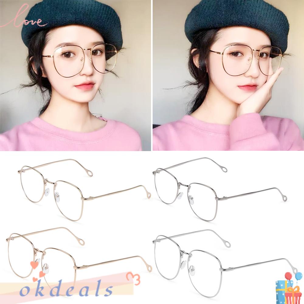 Mắt Kính Gọng Tròn Lớn Unisex Phong Cách Retro