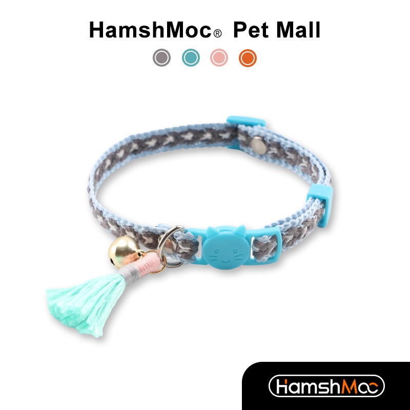HamshMoc Vòng Cổ Mềm Mại Có Chuông Điều Chỉnh Được Dành Cho Mèo Cưng Mặc Hàng Ngày
