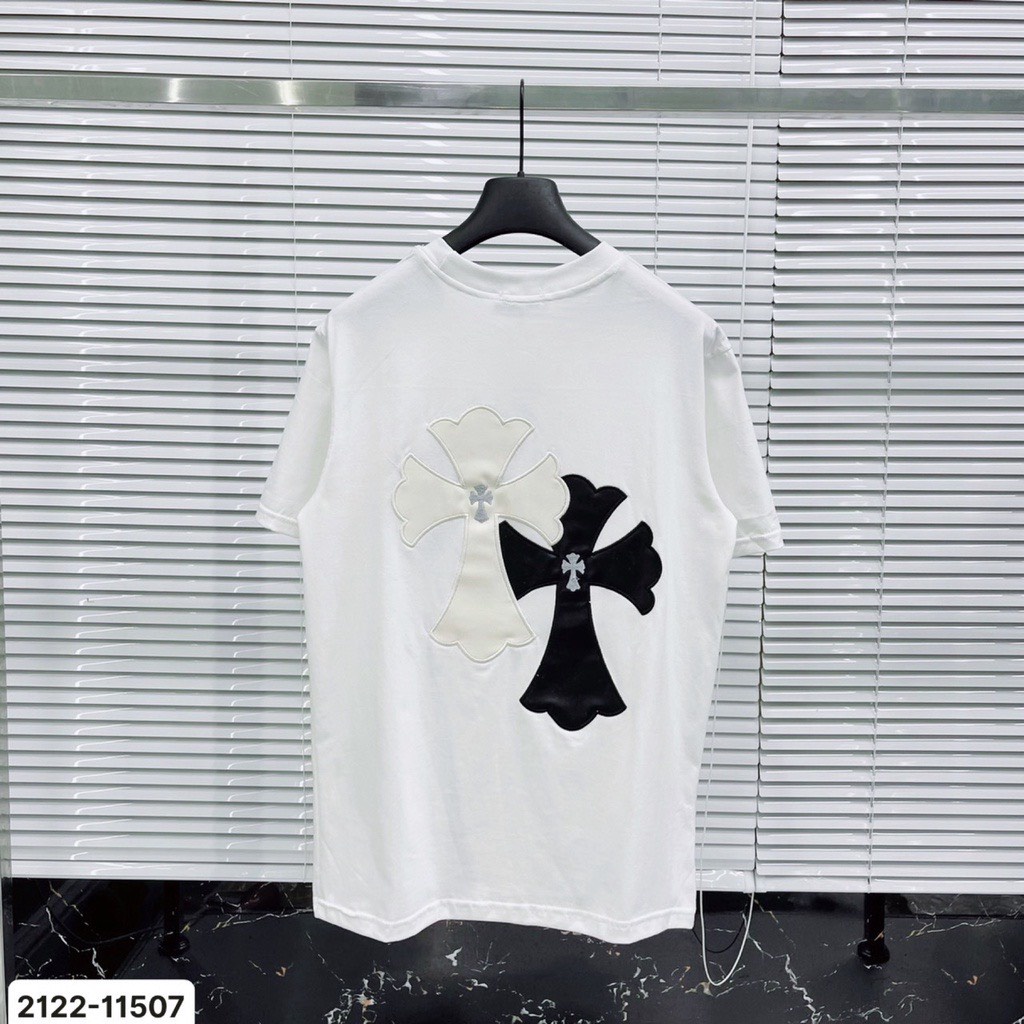 Áo Thun Tay Lỡ Crom Chữ Thập ❤ Áo Phông Cotton Dày Dặn Dáng Rộng Nam Nữ HRQ100