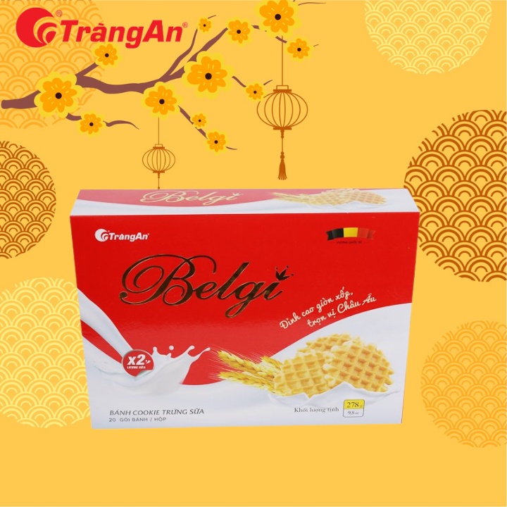 Bánh Cookie Belgi Trứng Sữa, Thương Hiệu Tràng An, Hộp 278g
